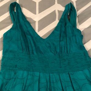 COREY P SZ 10 textured green, WITH POCKETS, dress